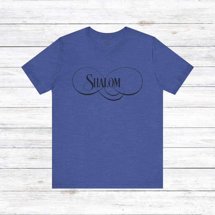 Shalom Script Unisex T-Shirt T-Shirt Heather True Royal S 