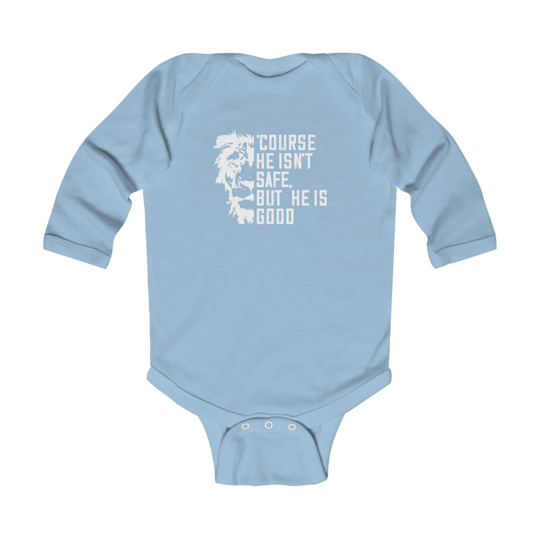 'Course He Isn't Safe Infant Long Sleeve Bodysuit Kids clothes Light Blue NB (0-3M) 