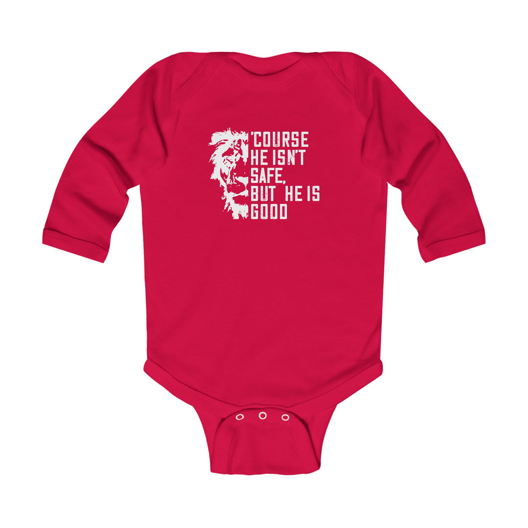 'Course He Isn't Safe Infant Long Sleeve Bodysuit Kids clothes Red NB (0-3M) 