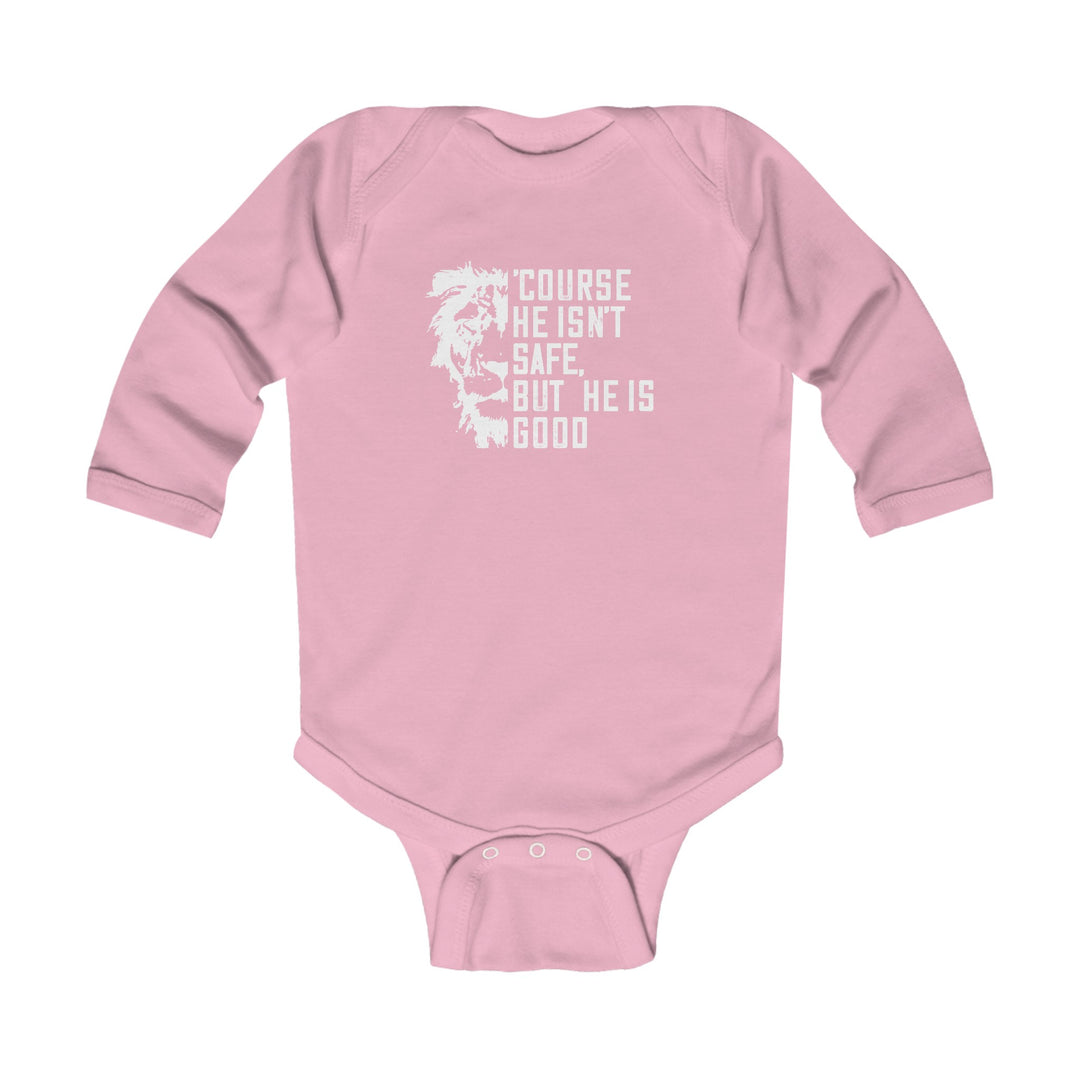 'Course He Isn't Safe Infant Long Sleeve Bodysuit Kids clothes Pink NB (0-3M) 