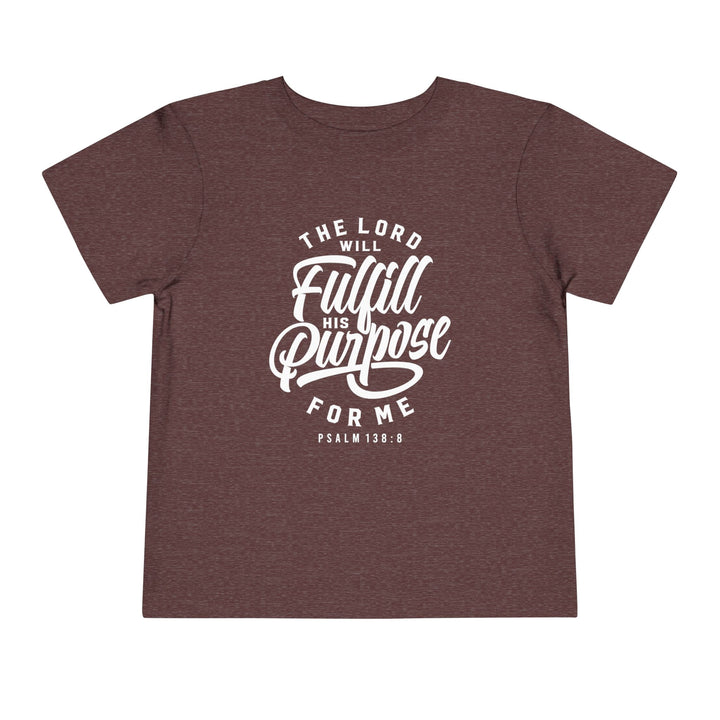 His Purpose Toddler Tee Kids clothes Heather Maroon 2T 