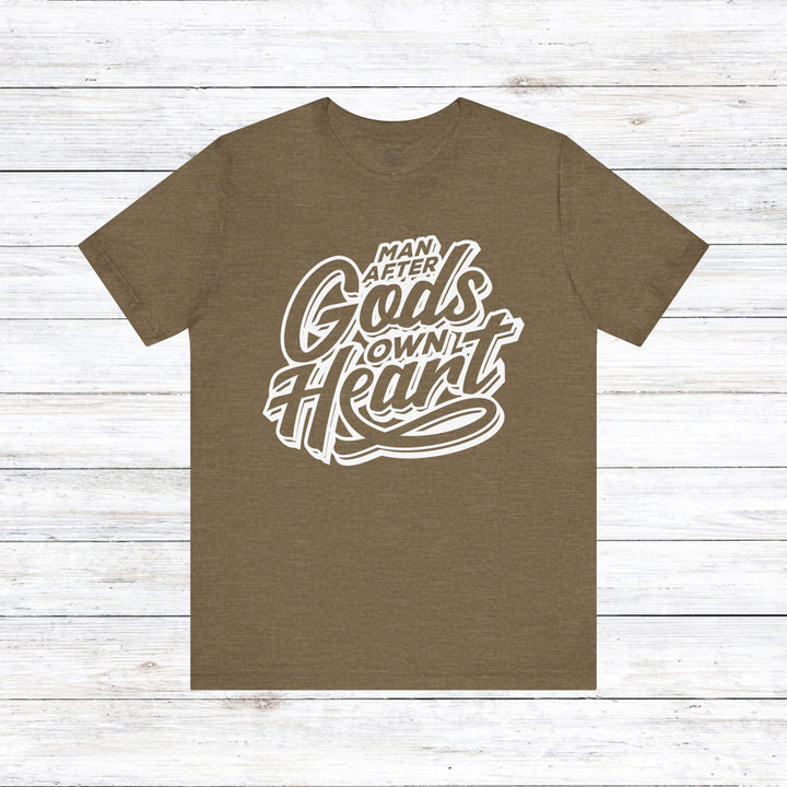 Man After God's Own Heart Unisex T-Shirt T-Shirt Heather Olive S 