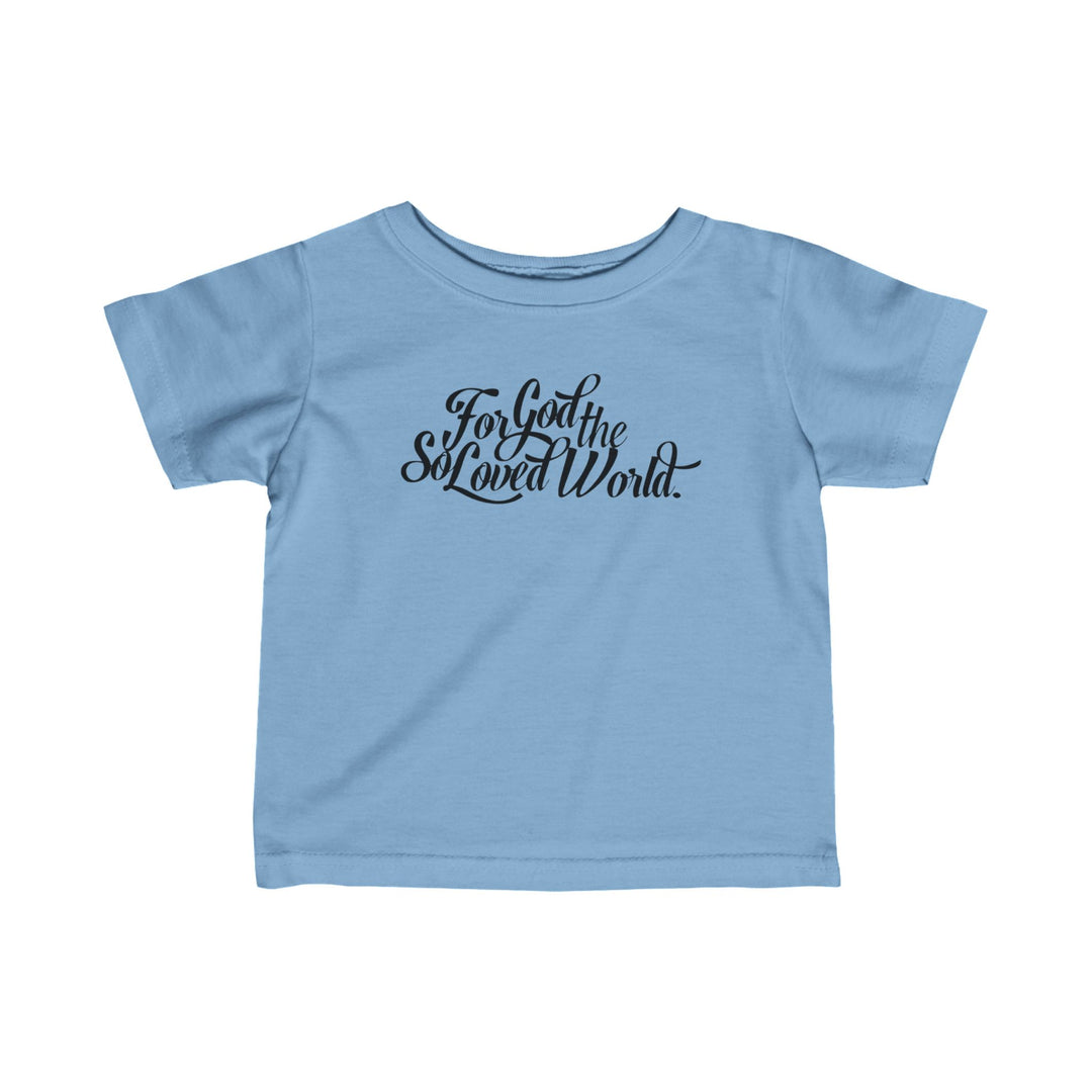 God So Loved Baby Tee Kids clothes Light Blue 6M 