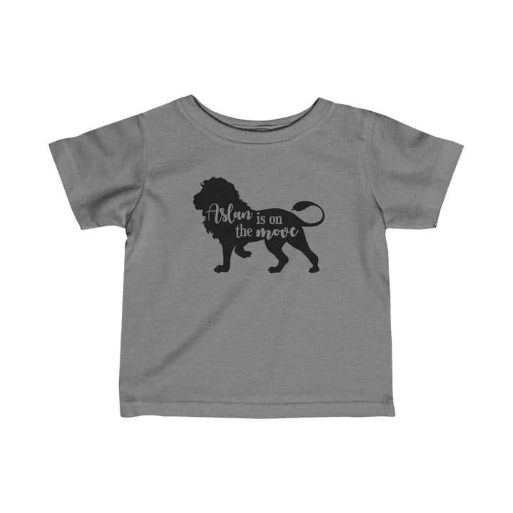 Aslan Is On The Move Baby Tee Kids clothes Granite Heather 6M 