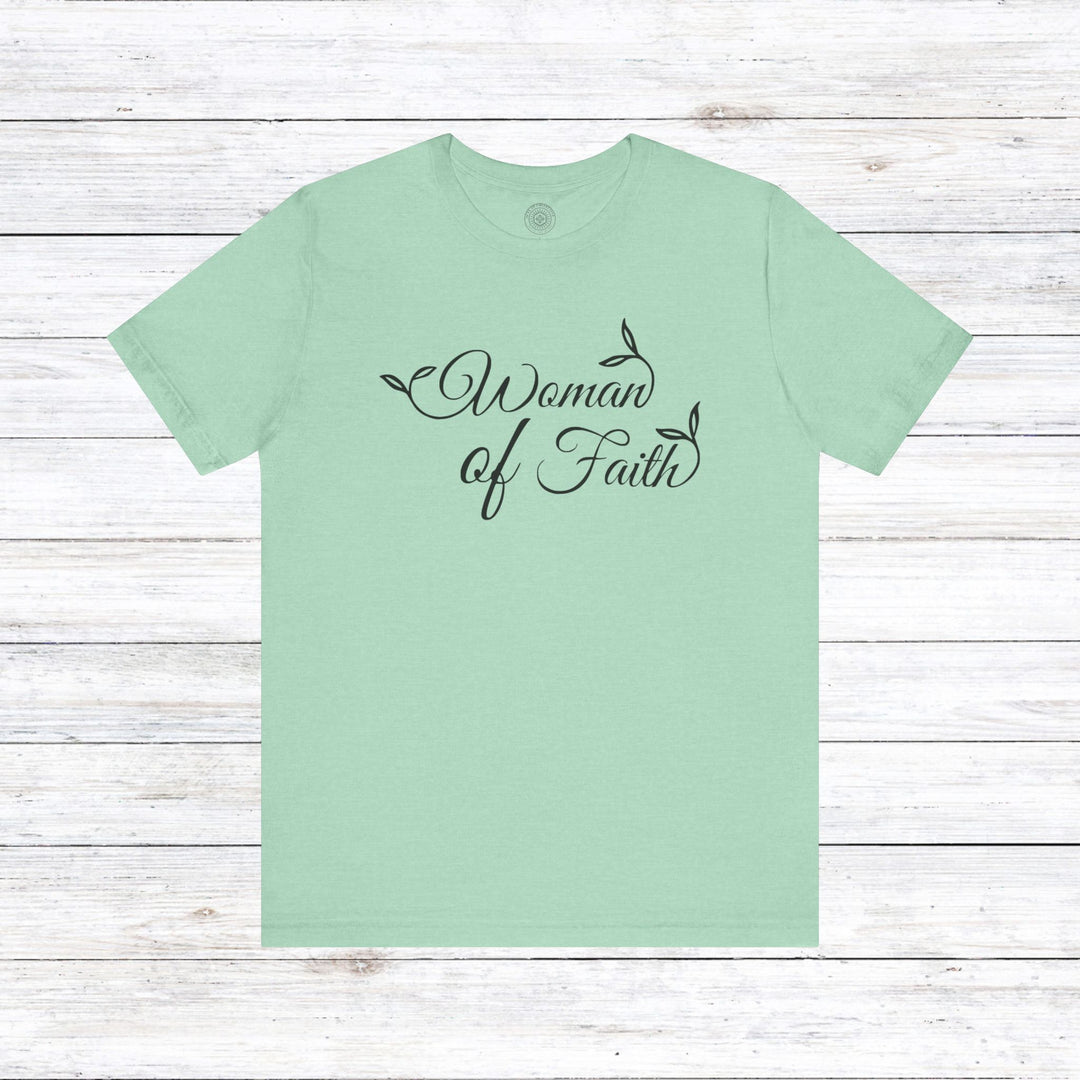 Woman of Faith Unisex T-Shirt T-Shirt Heather Mint M 