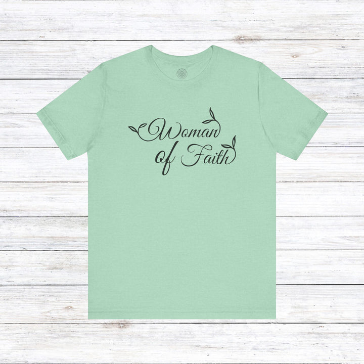 Woman of Faith Unisex T-Shirt T-Shirt Heather Mint M 