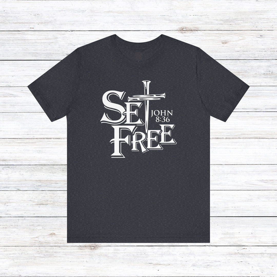 Set Free Unisex T-Shirt T-Shirt Heather Navy S 