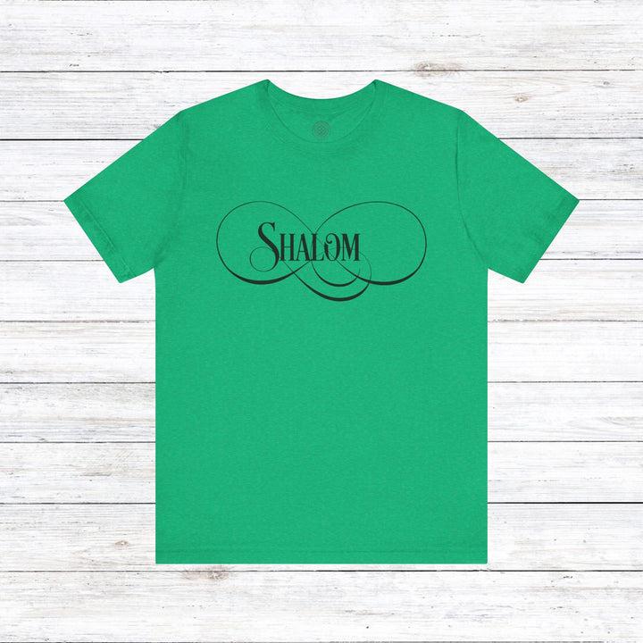 Shalom Script Unisex T-Shirt T-Shirt Heather Kelly S 