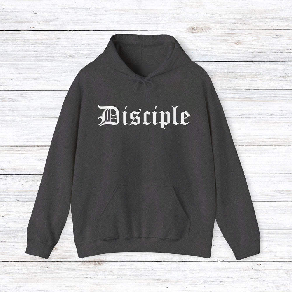 Disciple Old English Hoodie Hoodie Dark Heather S 