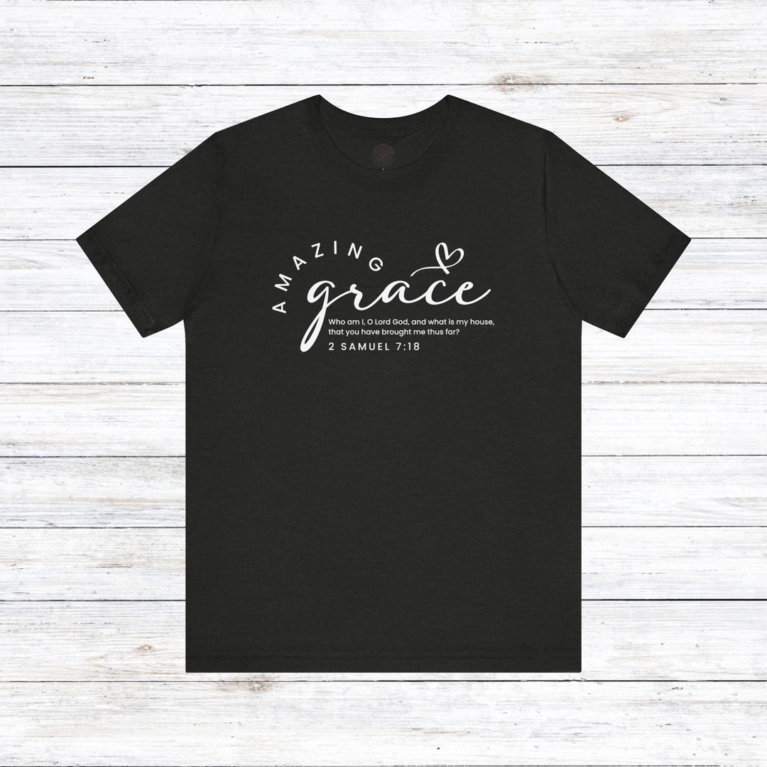 Amazing Grace Heart Unisex T-Shirt T-Shirt Black Heather S 