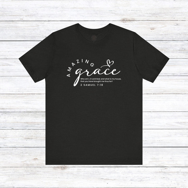 Amazing Grace Heart Unisex T-Shirt T-Shirt Black Heather S 