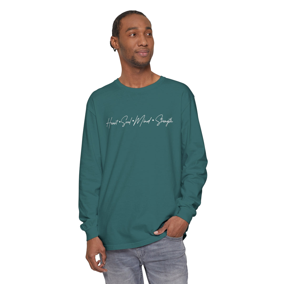 Heart Soul Mind Strength Script Long Sleeve Shirt Long-sleeve   