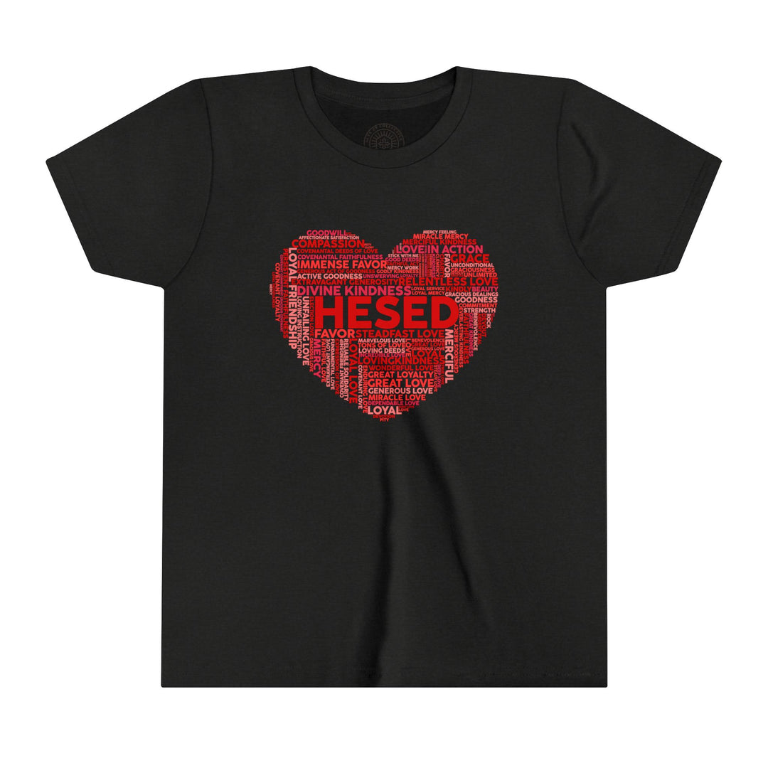 Hesed Heart Cloud Youth T-shirt Kids clothes Black Heather S 