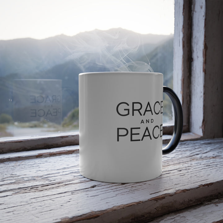 Christian Coffee Mug Grace and Peace Color Morphing Mug   