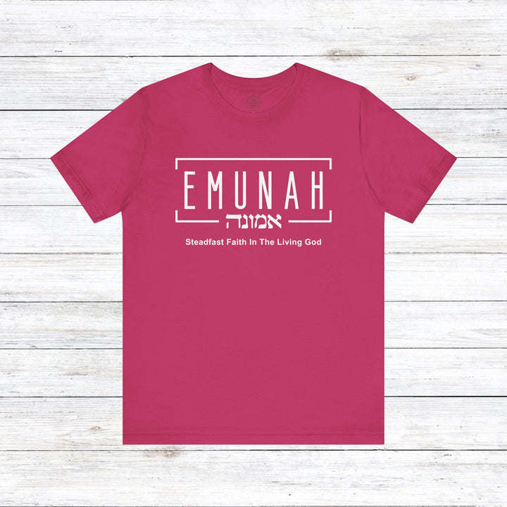 Emunah Steadfast Faith Unisex T-Shirt T-Shirt Berry S 