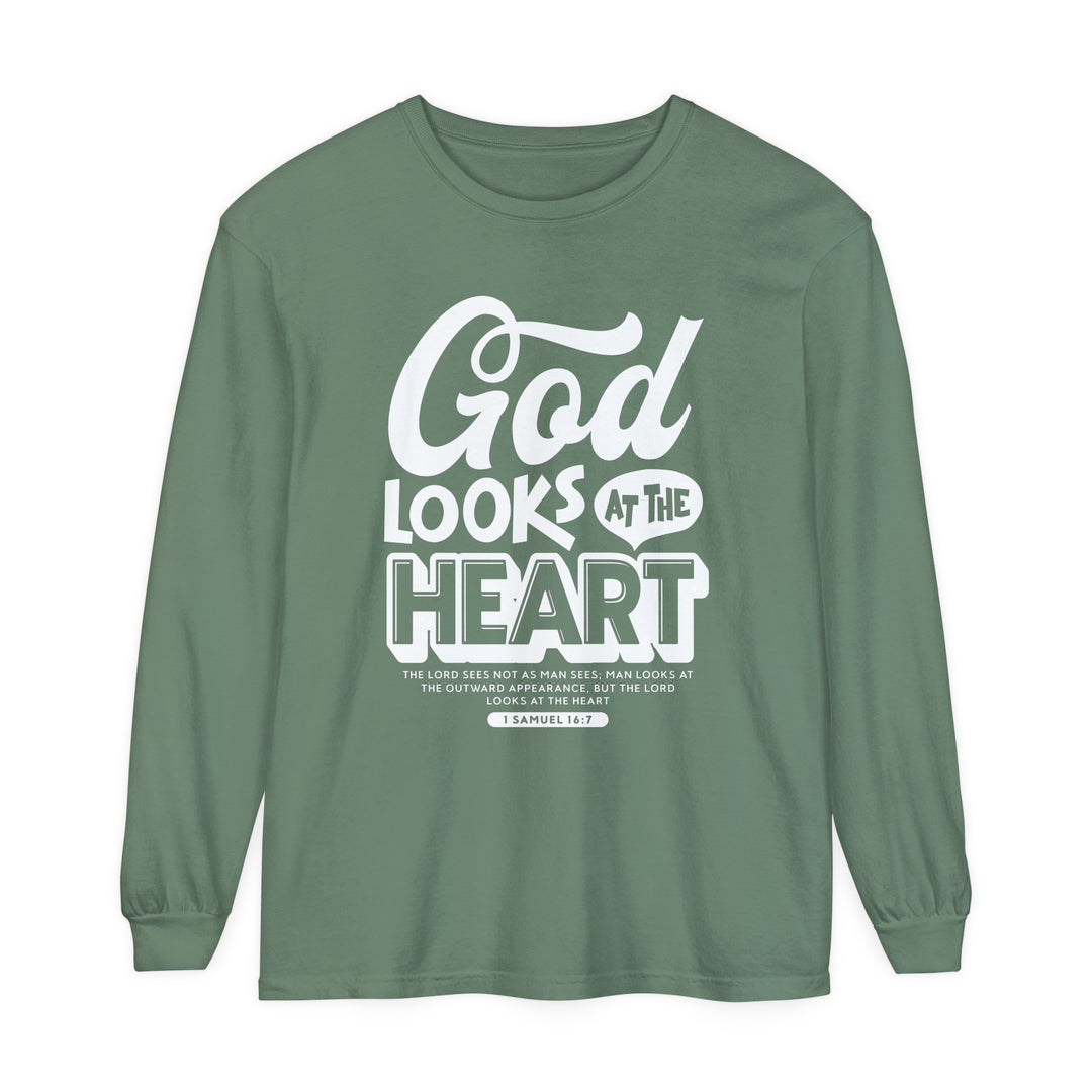 God Looks At The Heart Long Sleeve Shirt Long-sleeve Light Green S 