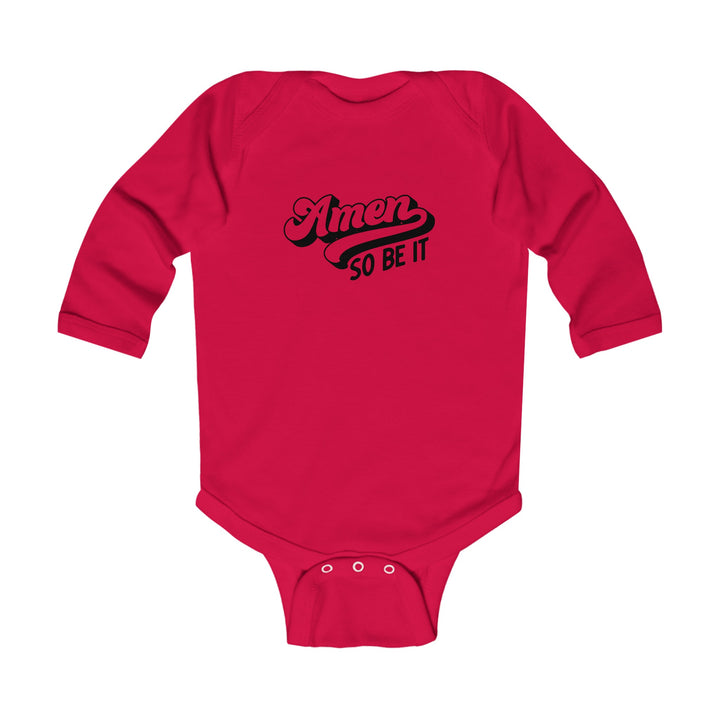 Amen So Be It Infant Long Sleeve Bodysuit Kids clothes Red NB (0-3M) 