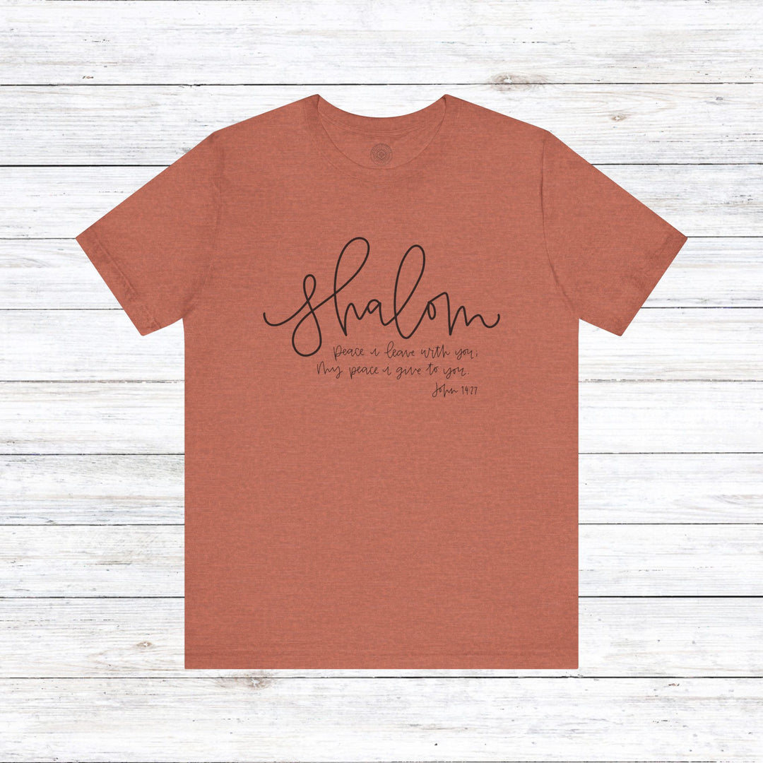 Shalom Peace Unisex T-Shirt T-Shirt Heather Clay S 