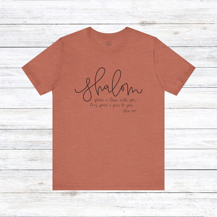 Shalom Peace Unisex T-Shirt T-Shirt Heather Clay S 