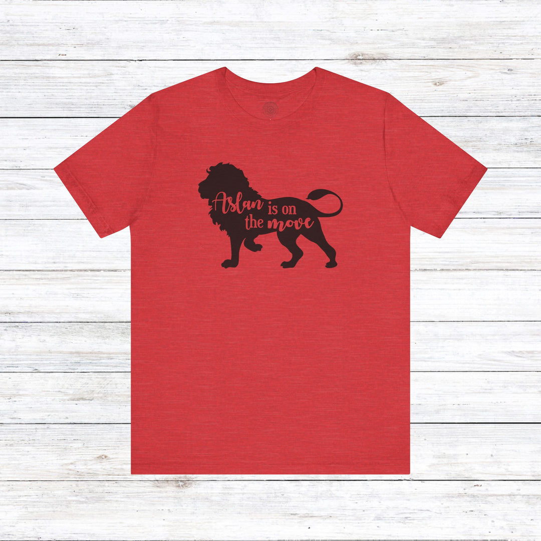 Aslan Is On The Move Unisex T-Shirt T-Shirt Heather Red S 