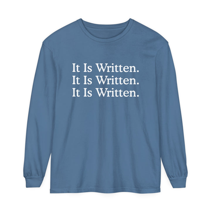 It Is Written Long Sleeve Shirt Long-sleeve Blue Jean S 