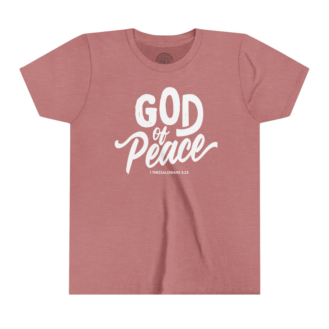 God of Peace Youth T-shirt Kids clothes Heather Mauve S 