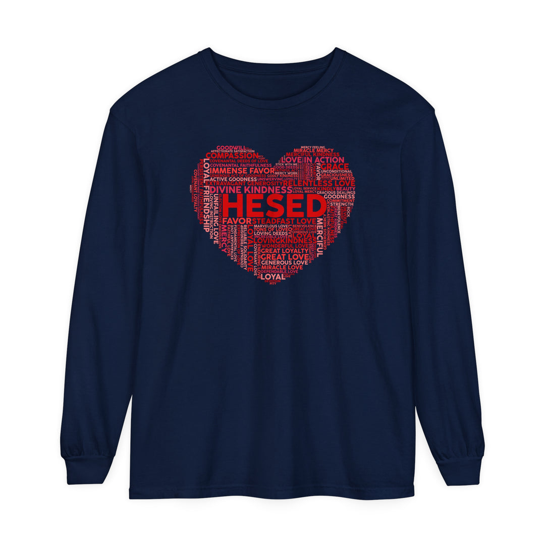 Hesed Heart Cloud Long Sleeve Shirt Long-sleeve True Navy S 