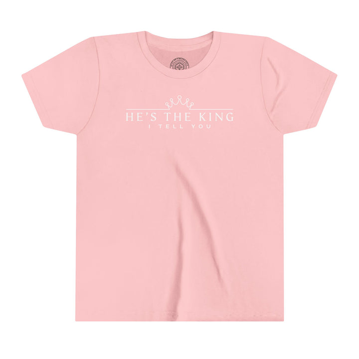 He's The King Youth T-shirt Kids clothes Pink S 