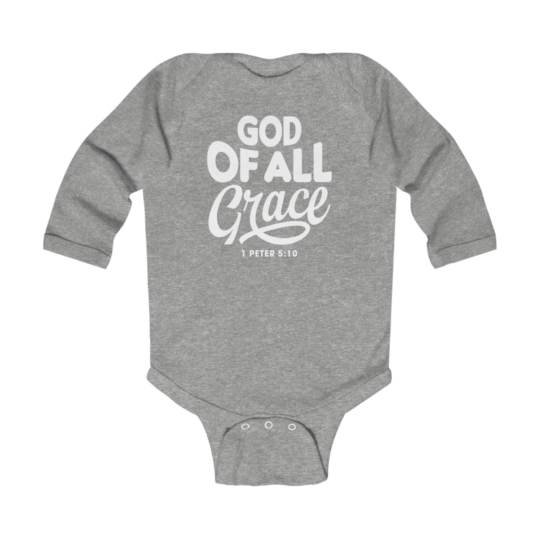 God of All Grace Infant Long Sleeve Bodysuit Kids clothes Heather NB (0-3M) 