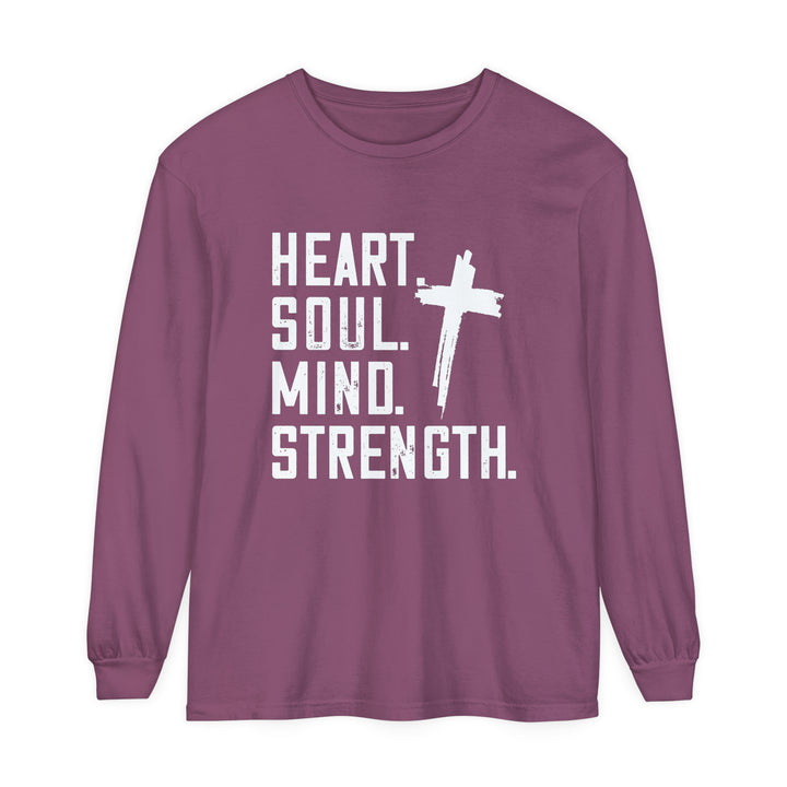 Heart Soul Mind Strength Long Sleeve Shirt Long-sleeve Berry S 