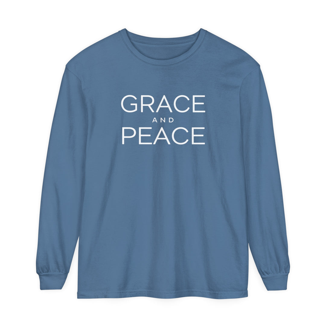 Grace and Peace Long Sleeve Shirt Long-sleeve Blue Jean S 