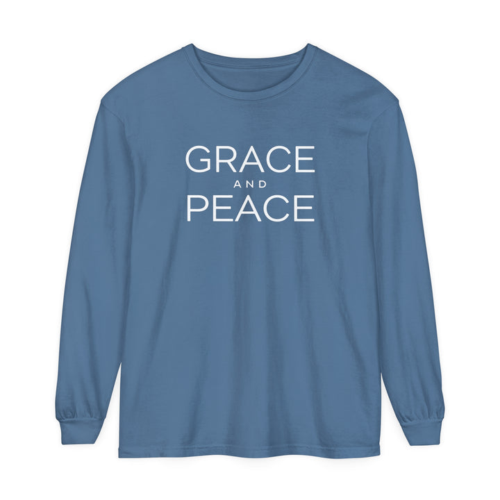 Grace and Peace Long Sleeve Shirt Long-sleeve Blue Jean S 