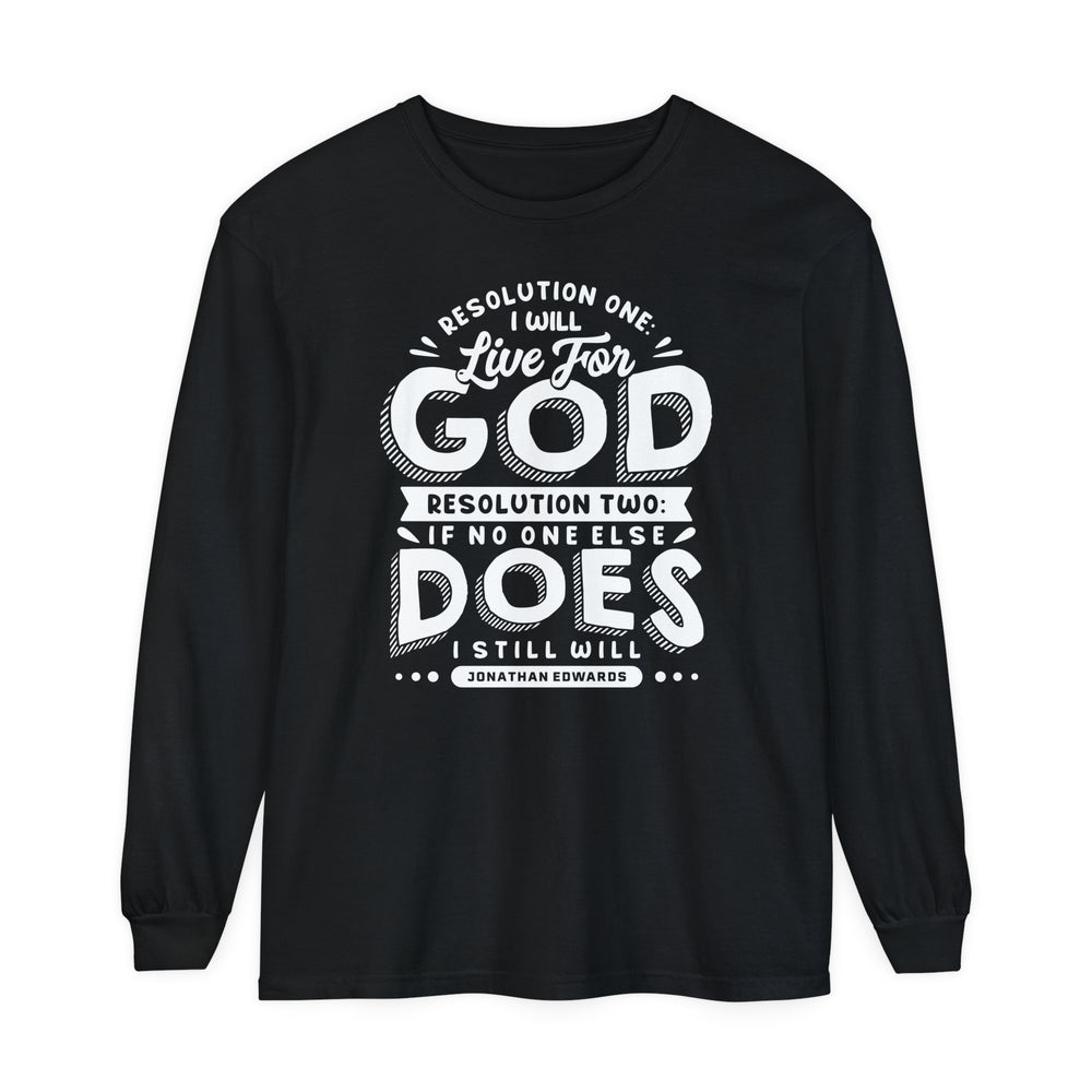 Live For God Long Sleeve Shirt Long-sleeve Black S 