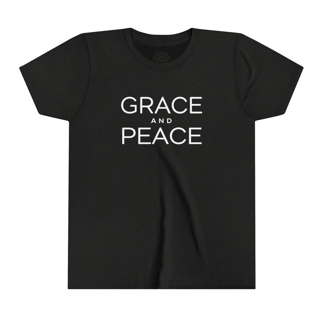 Grace and Peace Youth T-shirt Kids clothes Black Heather S 