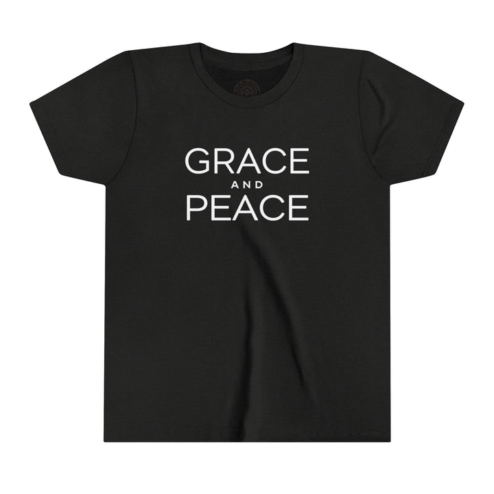 Grace and Peace Youth T-shirt Kids clothes Black Heather S 