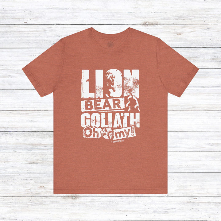 Lion, Bear, Goliath Unisex T-Shirt T-Shirt Heather Clay S 