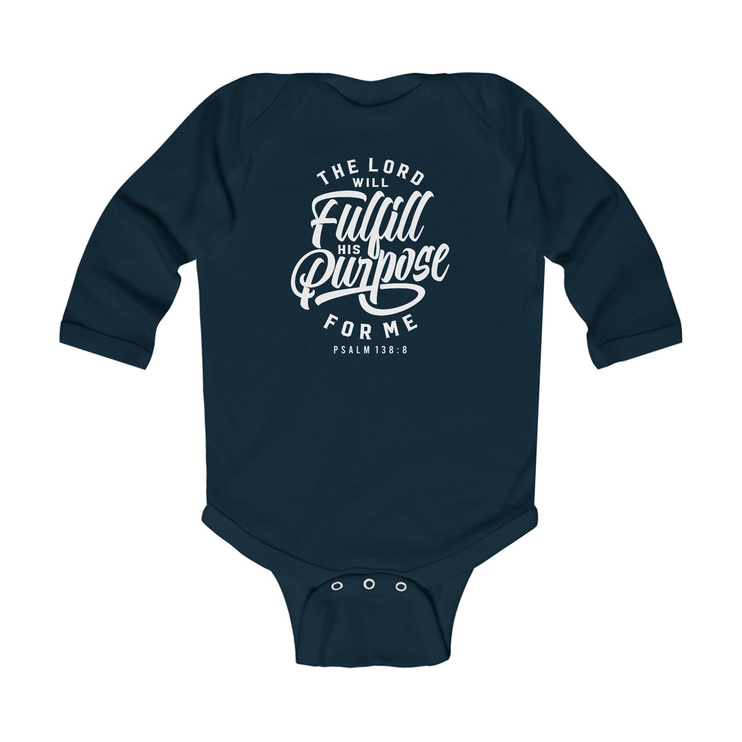 His Purpose Infant Long Sleeve Bodysuit Kids clothes Navy NB (0-3M) 