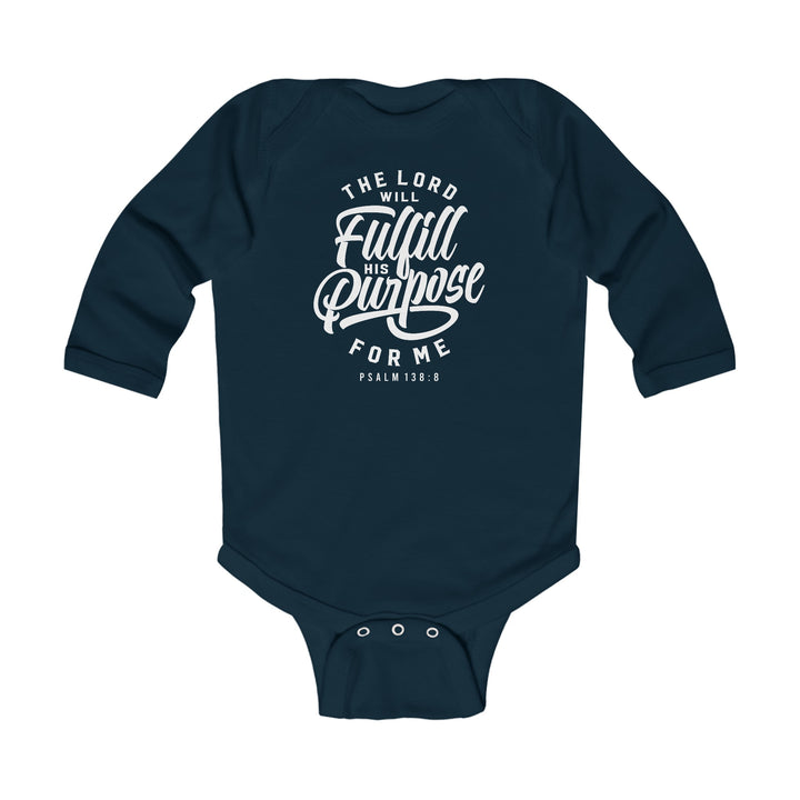 His Purpose Infant Long Sleeve Bodysuit Kids clothes Navy NB (0-3M) 