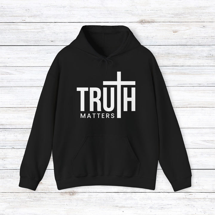 Truth Matters (White Script) Hoodie Hoodie Black S 