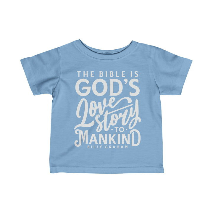 God's Love Story Baby Tee Kids clothes Light Blue 6M 