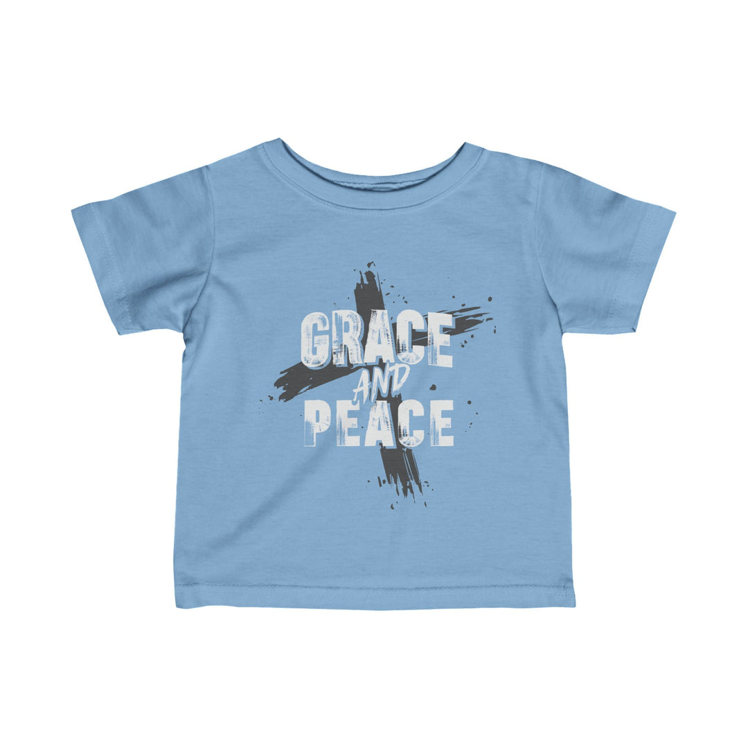 Grace and Peace Cross Baby Tee Kids clothes Light Blue 6M 