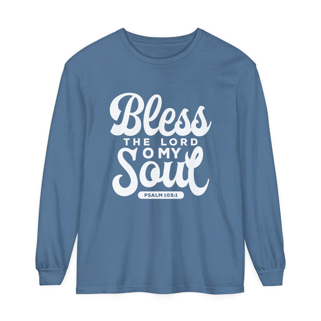 Bless The Lord Long Sleeve Shirt Long-sleeve Blue Jean S 