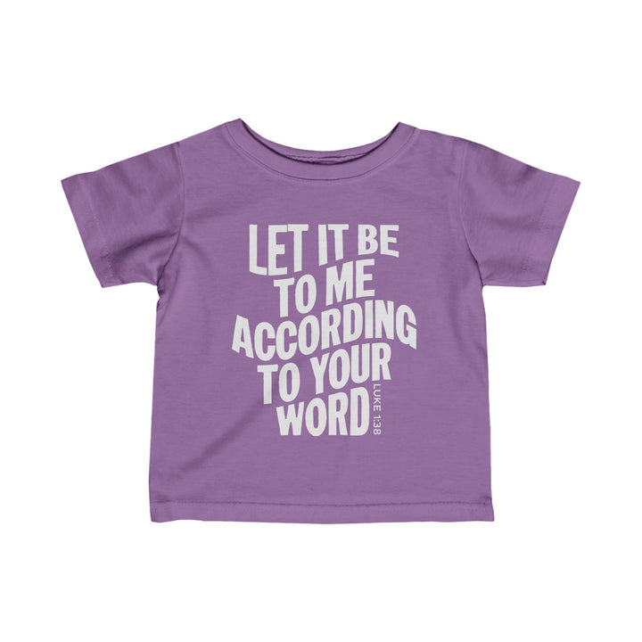 According To Your Word Baby Tee Kids clothes Lavender 6M 