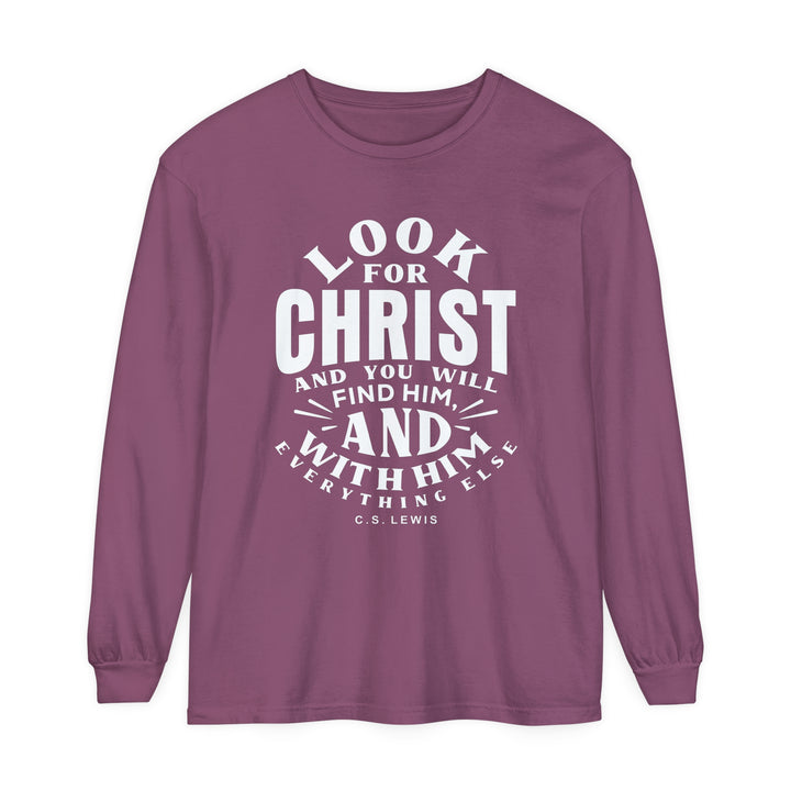 Look For Christ Long Sleeve Shirt Long-sleeve Berry S 