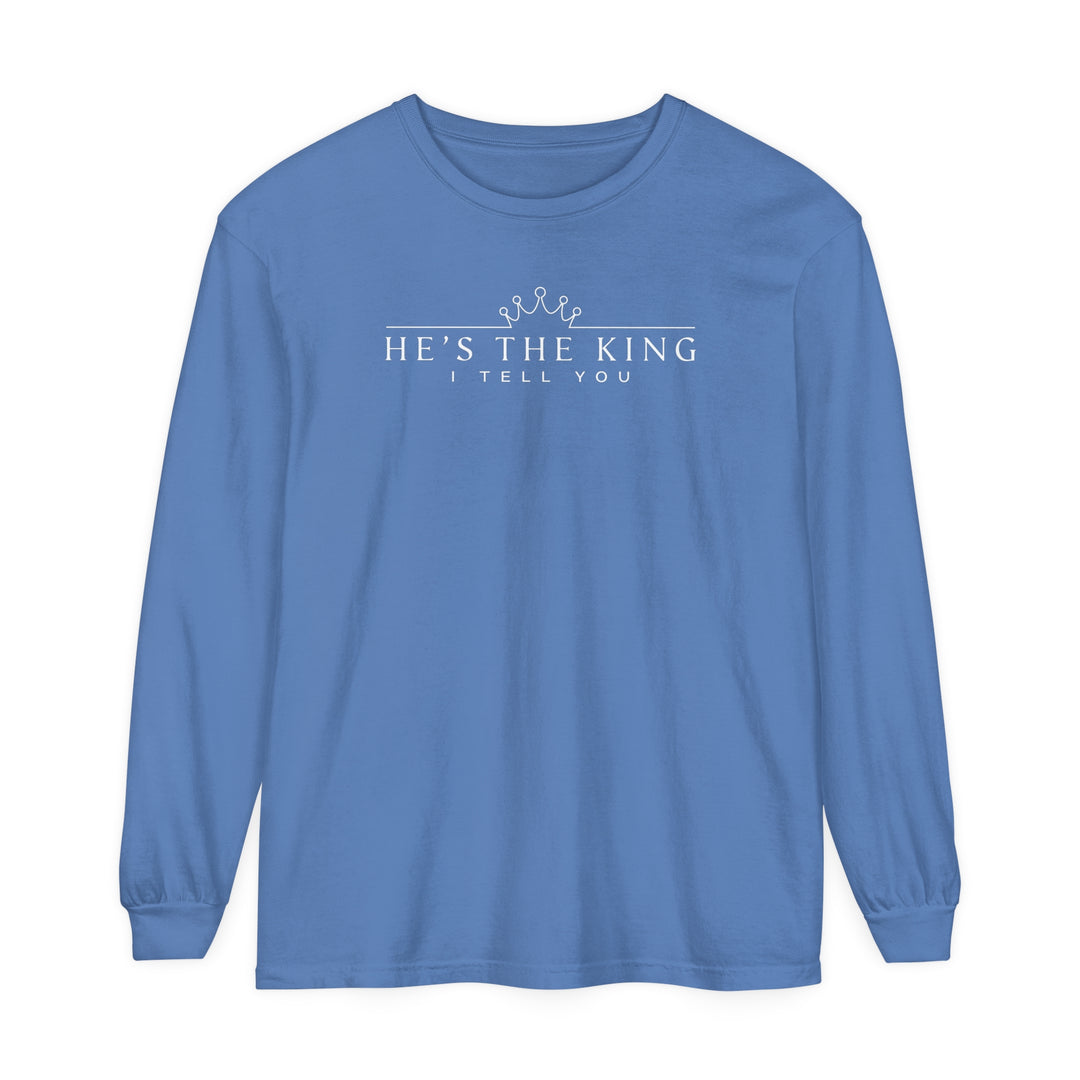 He's The King Long Sleeve Shirt Long-sleeve Flo Blue S 