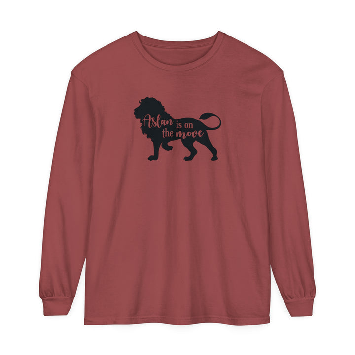 Aslan Is On The Move Long Sleeve Shirt Long-sleeve Brick S 