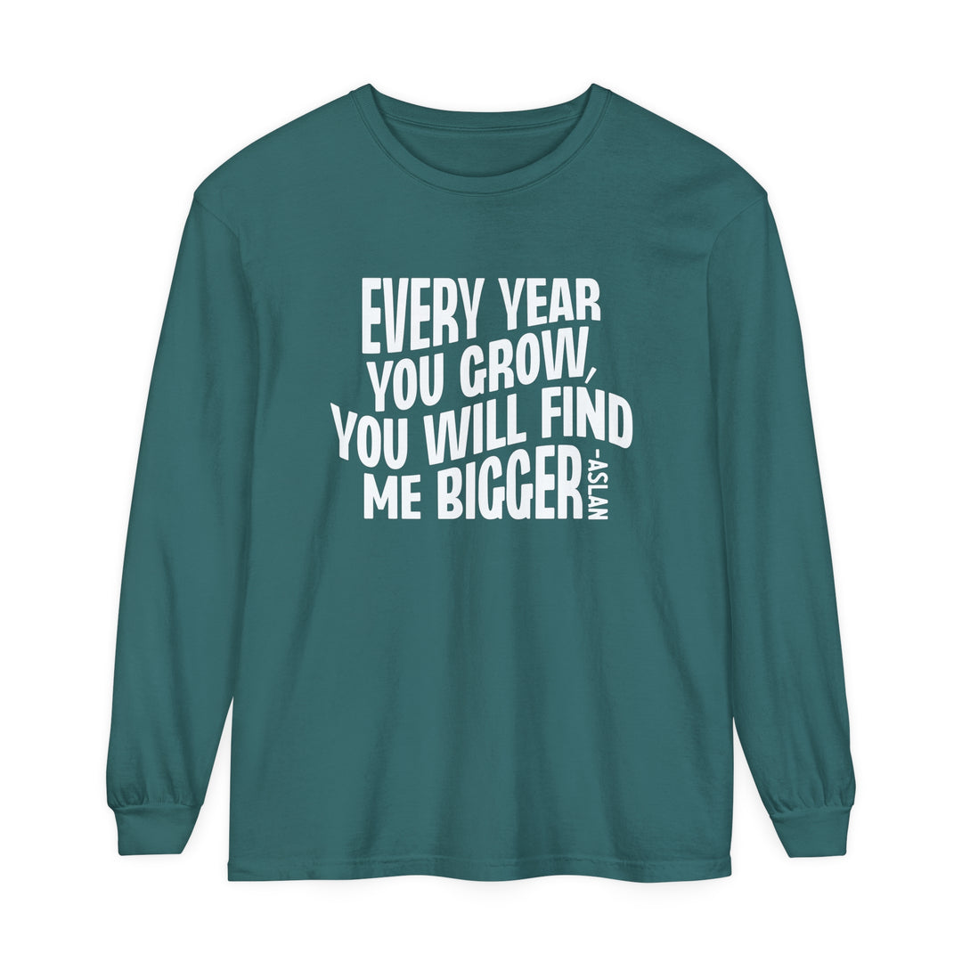 Every Year You Grow Long Sleeve Shirt Long-sleeve Blue Spruce S 