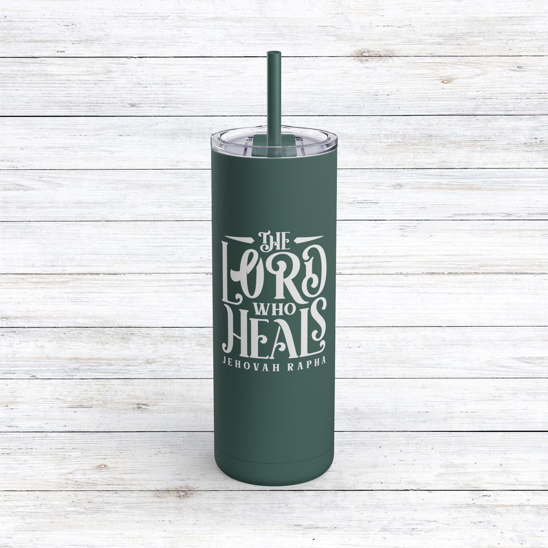 Christian Tumbler The Lord Who Heals Mug Deep Teal 20oz Matte