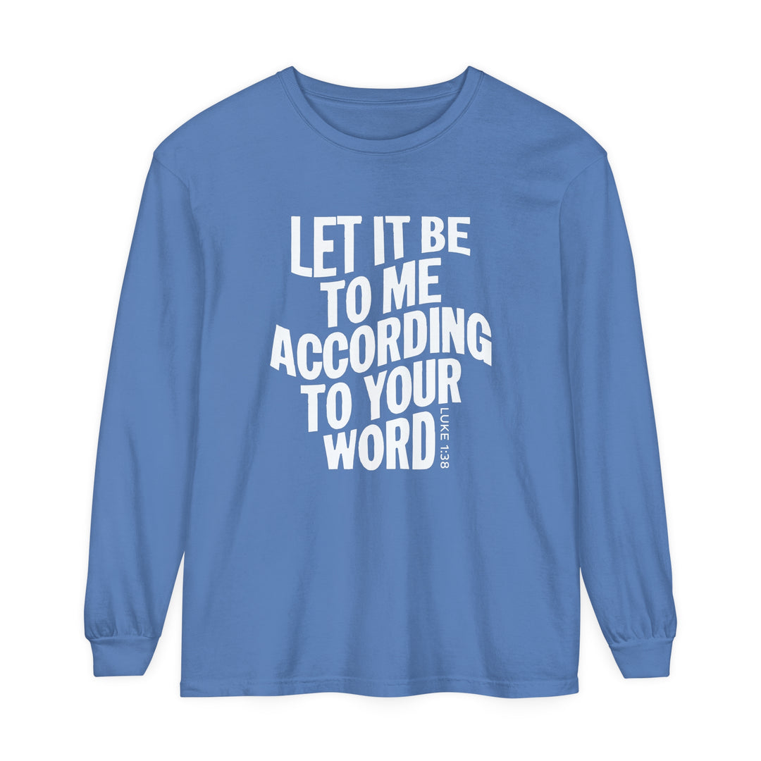 According To Your Word Long Sleeve Shirt Long-sleeve Flo Blue S 