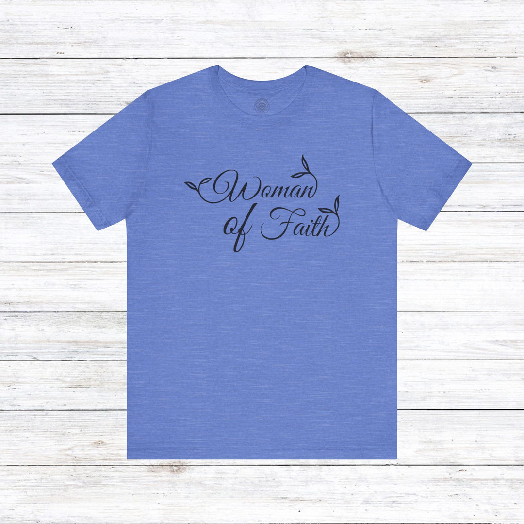 Woman of Faith Unisex T-Shirt T-Shirt Heather Columbia Blue S 